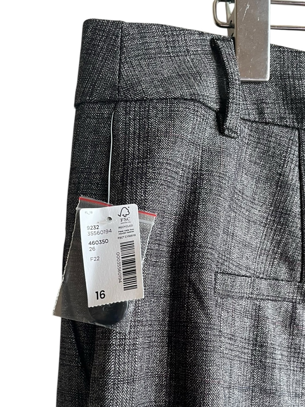 Reitmans Wide Leg Trouser Pants 16 Petite Grey Plaid NWT - Picture 12 of 16
